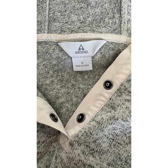 Ascend Women's Hoodie Sweatshirt 1/4 Button Grey Size Small‎ - Picture 6 of 8
